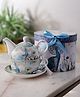 A Vintage Affair Royal Peacock Kettle Teacup & Saucer Set - Multicolor