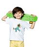 BRATMA Half Sleeves Sri Krishna Flute Printed Tee - White