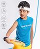 Pine Active Sleeveless Text Print T Shirt - Blue