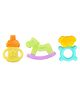 Mastela Super Soft Silicone Teether Bottle Horse Rocker & Teddy Pack Of 3 - Multicolor