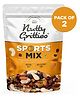 Nutty Gritties Sports Mix with Roasted Almonds Cashews Pistachios Dried Blueberries Cranberries and Raisins Pack of 2  - 350 gm Each