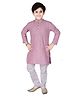 P-MARK Full Sleeves Striped Pattern Kurta Pyjama  - Pink