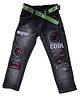 P-MARK Full Length Cool Patch Detailing Jeans - Black