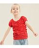 Kookie Kids Half Sleeves Top Solid Print - Red