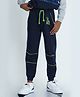Mackly Full Length Yeah Printed Pant - Navy Blue