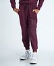 Mackly Text Print Lounge Pants - Purple