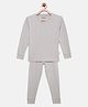 Mackly Full Sleeves Solid Thermal Tee With Pants - Light Grey