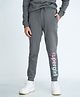 Mackly Full Length Text Printed Track Pants - Grey