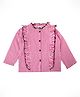 Aww Hunnie Full Sleeves Checked Ruffle Detailed Top - Pink