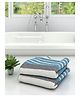 Athom Living 100% Premium Cotton Bath Towel Diamond Flower Print Pack Of 2 - Blue