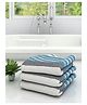 Athom Living 100% Premium Cotton Bath Towel Diamond Flower Print Pack Of 3 - Blue
