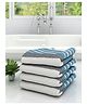 Athom Living 100% Premium Cotton Bath Towel Diamond Flower Print Pack Of 4 - Blue