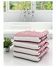 Athom Living 100% Premium Cotton Bath Towel Diamond Flower Print Pack Of 4 - Pink