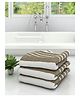 Athom Living 100% Premium Cotton Bath Towel Diamond Flower Print Pack Of 3 - Grey