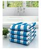 Athom Living 100% Premium Cotton Bath Towel Big Check Print Pack Of 4 - Blue