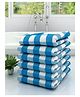 Athom Living 100% Premium Cotton Bath Towel Big Check Print Pack Of 6 - Blue