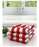 Athom Living 100% Premium Cotton Bath Towel Big Check Print Pack Of 3 - Red