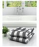 Athom Living 100% Premium Cotton Bath Towel Big Check Print Pack Of 2 - Grey