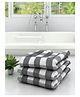 Athom Living 100% Premium Cotton Bath Towel Big Check Print Pack Of 3 - Grey