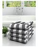 Athom Living 100% Premium Cotton Bath Towel Big Check Print Pack Of 4 - Grey