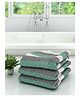 Athom Living 100% Premium Cotton Bath Towel Modern Checks Print Pack Of 3- Green