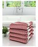 Athom Living 100% Cotton Bath Towels Modern Checks Print Pack of 4 - Pink