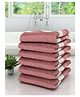 Athom Living 100% Cotton Bath Towels Modern Checks Print Pack of 6 - Pink