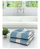 Athom Living 100% Cotton Bath Towels Pin Stripes Print Pack of 2 - Blue