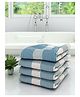 Athom Living 100% Cotton Bath Towels Pin Stripes Print Pack of 4 - Blue
