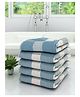 Athom Living 100% Cotton Bath Towels Pin Stripes Print Pack of 5 - Blue