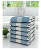 Athom Living 100% Cotton Bath Towels Pin Stripes Print Pack of 6 - Blue