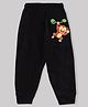 KAVEE 100% Cotton Biowashed Full Length Lounge Pant Monkey Print - Black