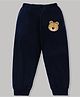 KAVEE 100% Cotton Biowashed Full Length Lounge Pant Tiger Print - Navy Blue