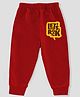KAVEE 100% Cotton Biowashed Full Length Lounge Pant Lets Rock Print - Red
