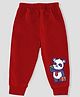 KAVEE 100% Cotton Biowashed Full Length Lounge Pant Panda Print - Red
