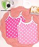 COCOON ORGANICS Pack Of 2 Sleeveless Polka Dot Printed Anti Microbial Spaghetti Top - Pink