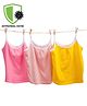 COCOON ORGANICS Sleeveless Anti-Microbial Solid Spaghetti Pack Of 3 - Pink Yellow And Peach