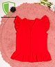 COCOON ORGANICS Anti-Microbial Cap Sleeves Solid Ruffle Top - Red