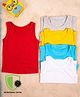 COCOON ORGANICS Anti-Microbial Pack Of 5 Sleeveless Solid Vests - Multi Colour