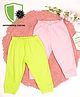 COCOON ORGANICS Anti Microbial Solid Pack Of 2 Lounge Pants - Pink Green