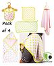 COCOON ORGANICS Anti Microbial Cotton Super Soft Terry Towel Swaddle & Burp Cloth With Wash Cloth And Bib Set - Yellow