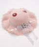 Babyhug Straw Hat With Flower & Ribbon Bow Applique - Pink