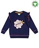 Lilly + Sid Full Sleeves Sweatshirt Petal Graphic - Navy Blue