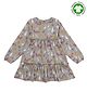 Lilly + Sid Full Sleeves 100% Organic Cotton Frock Foxes And Floral Print - Multicolor