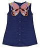 Lilly + Sid Sleeveless 100% Organic Cotton Frock Butterfly Embroidery - Blue