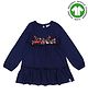Lilly + Sid One Pieces Frock Floral Embroidered - Navy