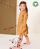 Lilly + Sid 100% Organic Full Sleeves Frock Floral Print - Yellow