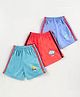Zero Shorts Dino Print Pack of 3 - Orange Blue Turquoise