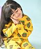 Anthrilo 100% Organic Cotton Full Sleeves Pop It Printed Night Suit - Yellow