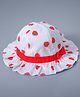 Babyhug Strawberry Printed Bucket Hat - White Red